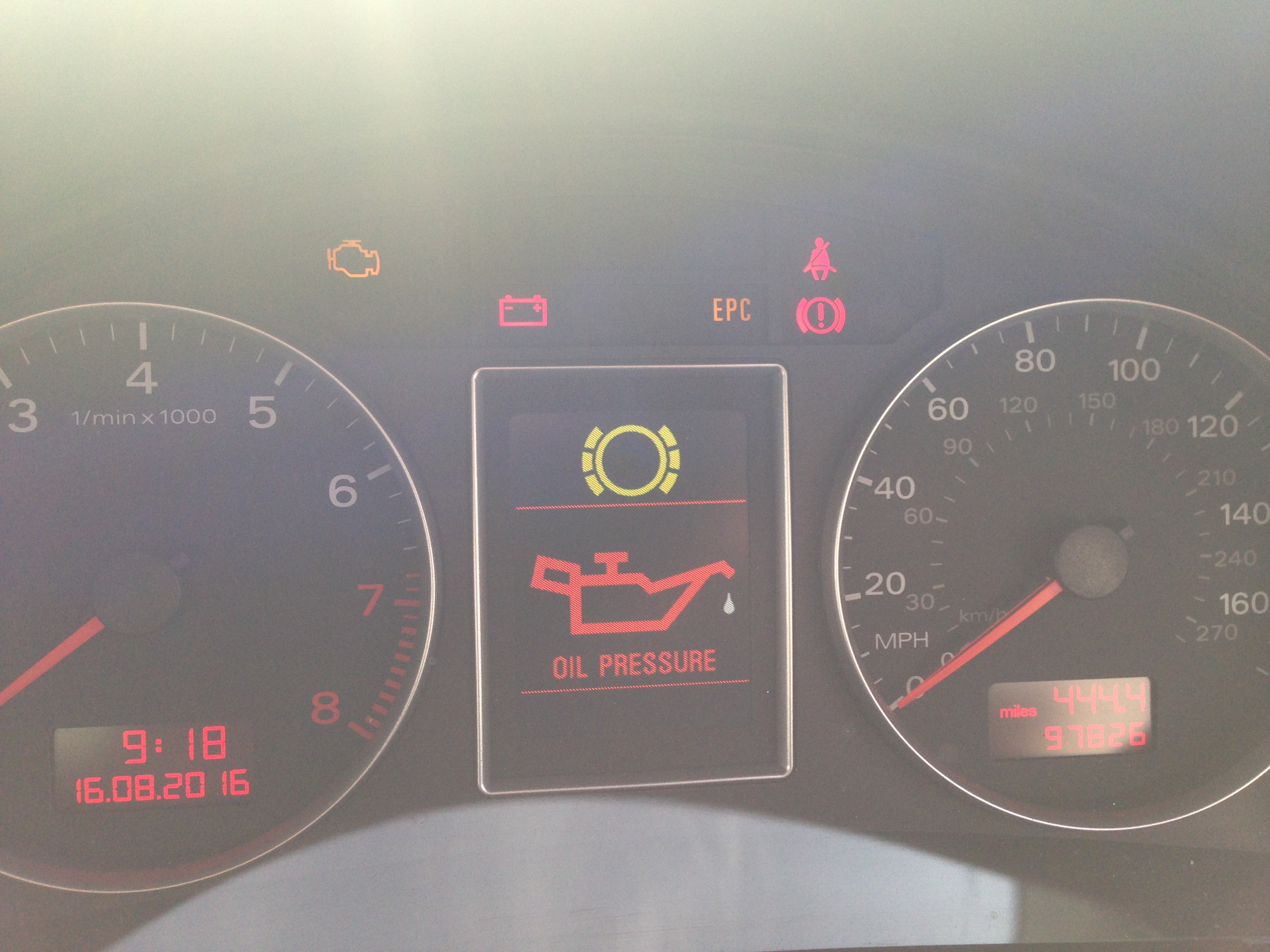 Audi A3 Engine Oil Warning Light